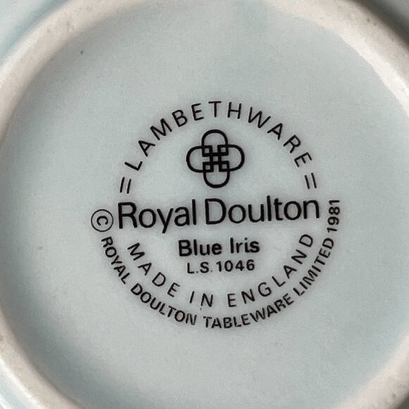 Royal Doulton 6 Tea Cups Lambethare Blue Iris LS1046 England 1981 - Picture 12 of 14